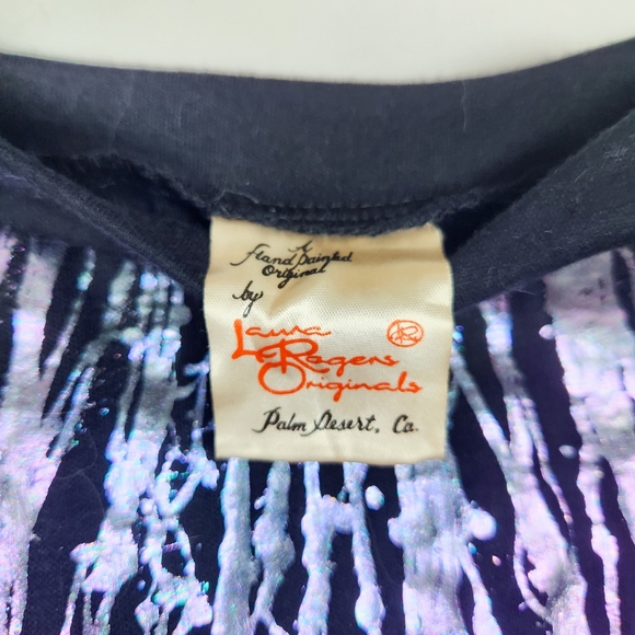 Hand Painted Lana Rogers Oversized Tunic/Dress w/Purple Metalic Splatter Design - Picture 7 of 10